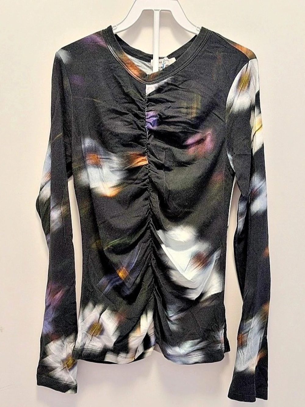 Rag & Bone Printed Long Sleeve Tee in Black & Multicolour